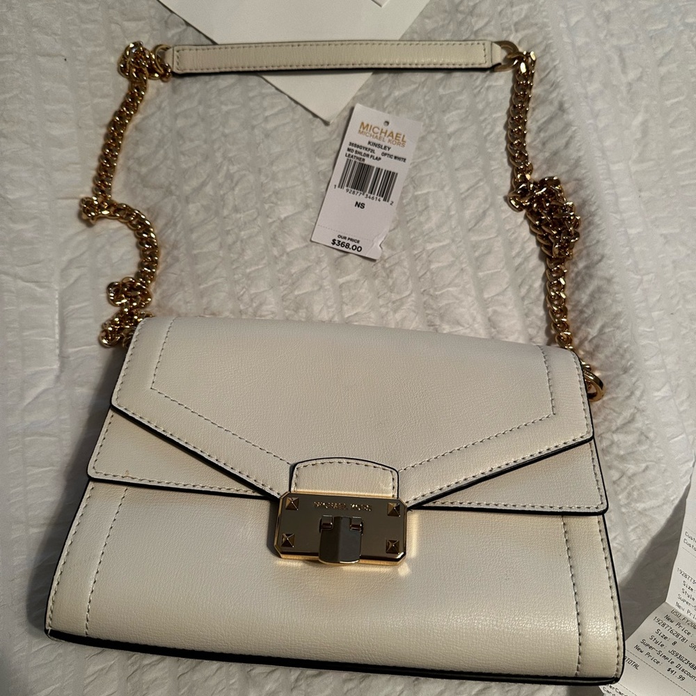 Michael Kors white Kinsley shoulder bag - Picture 3 of 14
